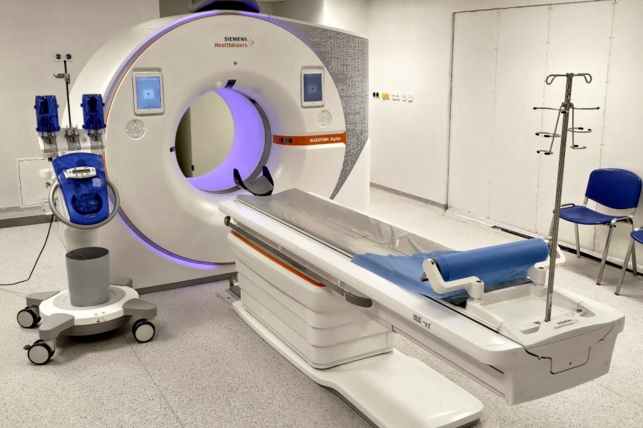 A CT scanner in a hospital in Pilsen, Czechia